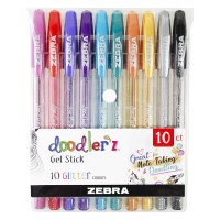 Набор гелевых ручек для творчества Doodler'z Glitter (1,0 мм) ZEBRA, 10 шт наборе