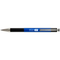 Шариковая автоматическая ручка F-301А Zebra blue (0,7мм), корпус синий металлик, синие чернила
